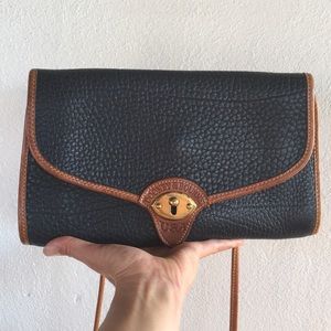 D&B Vintage AWL Navy Blue Tan Pochette